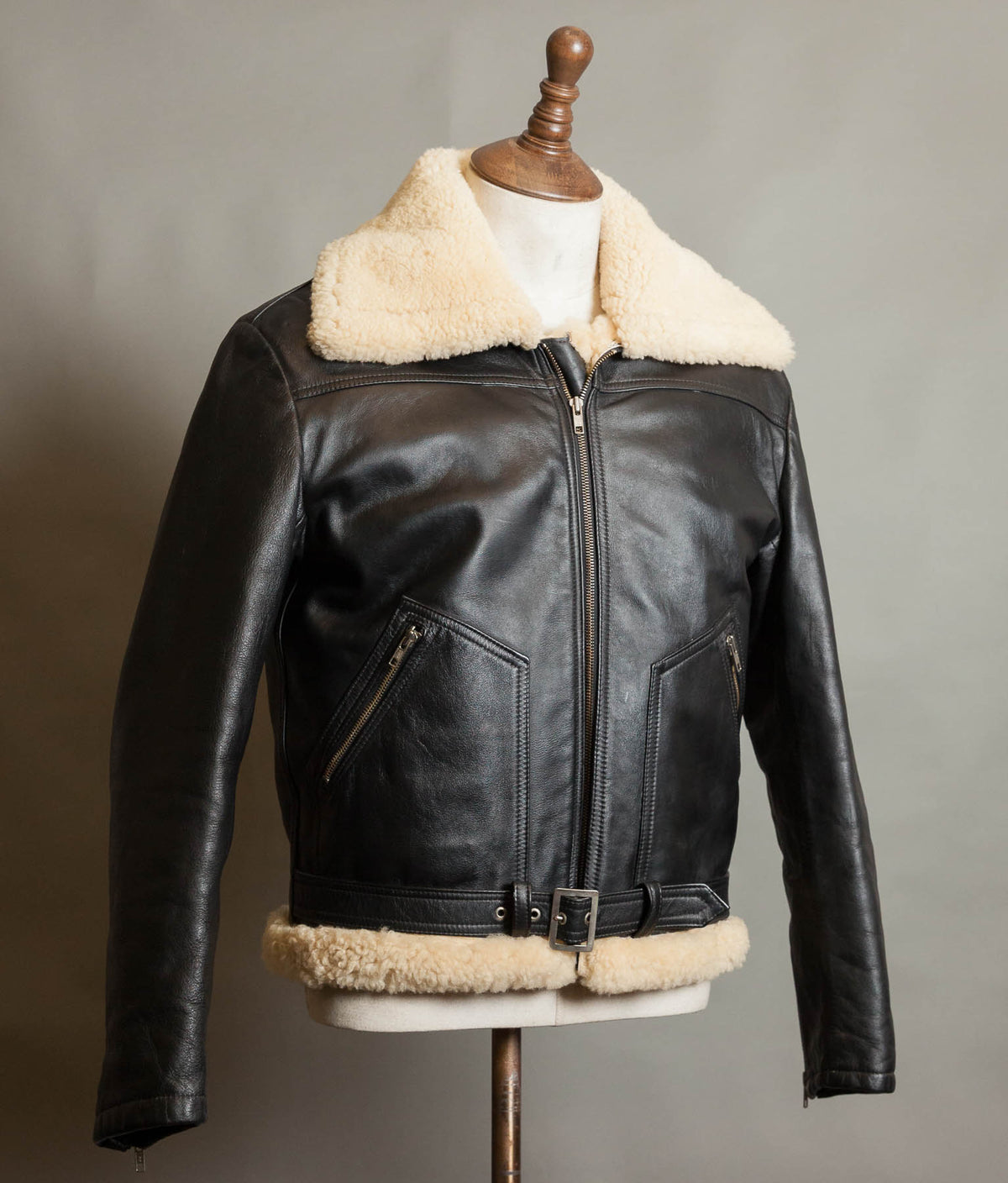 Vintage Stagg of Melbourne Sheepskin Leather Motorcycle Jacket