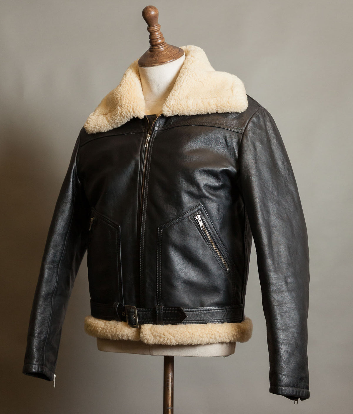 Vintage Stagg of Melbourne Sheepskin Leather Motorcycle Jacket