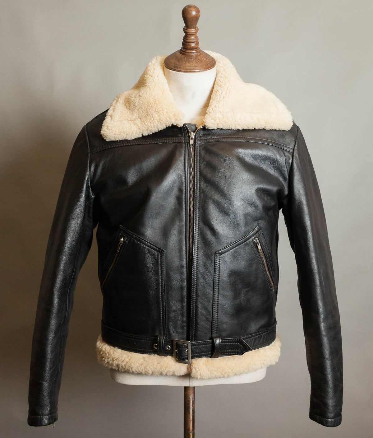 Vintage Stagg of Melbourne Sheepskin Leather Motorcycle Jacket