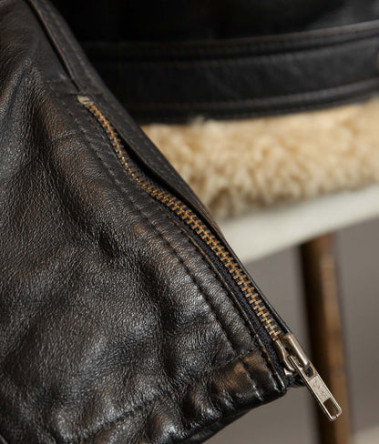 Vintage Stagg of Melbourne Sheepskin Leather Motorcycle Jacket