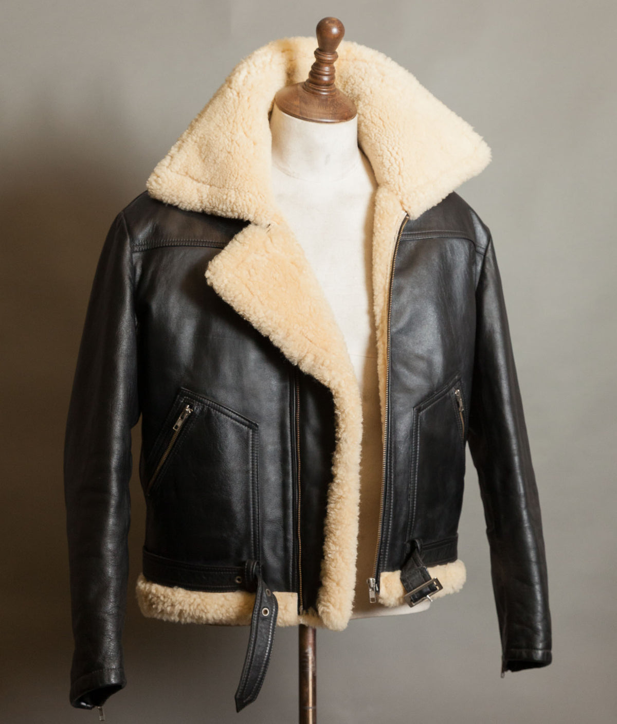 Vintage Stagg of Melbourne Sheepskin Leather Motorcycle Jacket