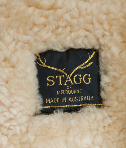 Vintage Stagg of Melbourne Sheepskin Leather Motorcycle Jacket