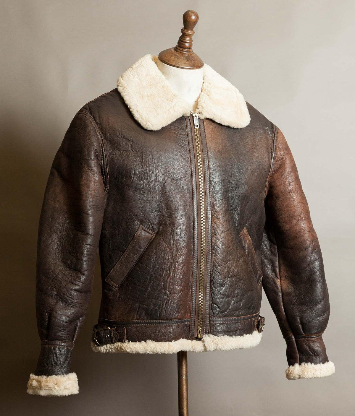 Vintage B-3 Sheepskin Flying Jacket, USAAF Shearling Bomber