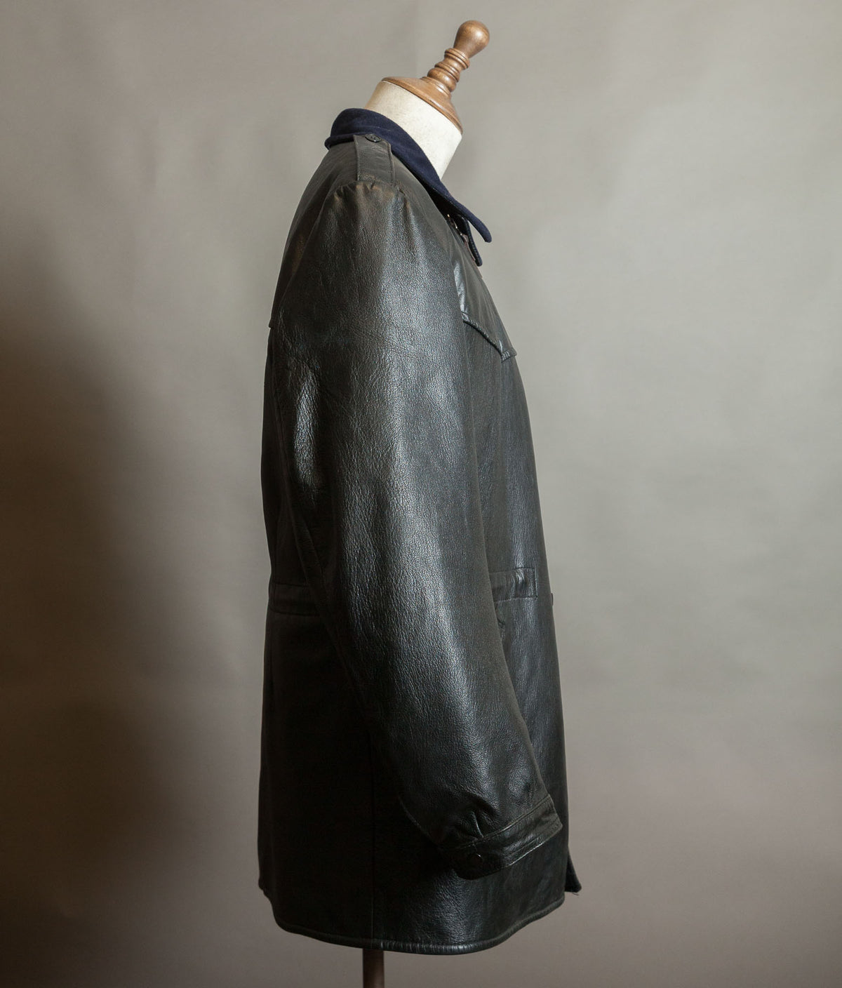 Vintage 1960s Swedish Air Force T/50 Leather Coat Jacket Skinnrock Flygvapnet