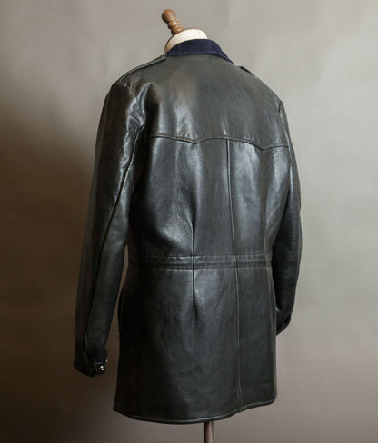 Vintage 1960s Swedish Air Force T/50 Leather Coat Jacket Skinnrock Flygvapnet