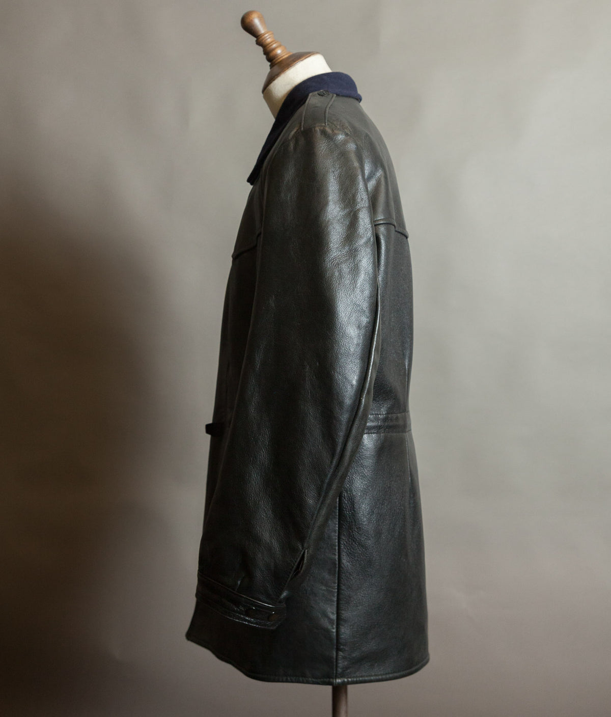 Vintage 1960s Swedish Air Force T/50 Leather Coat Jacket Skinnrock Flygvapnet
