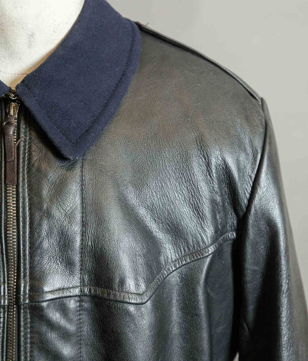 Vintage 1960s Swedish Air Force T/50 Leather Coat Jacket Skinnrock Flygvapnet