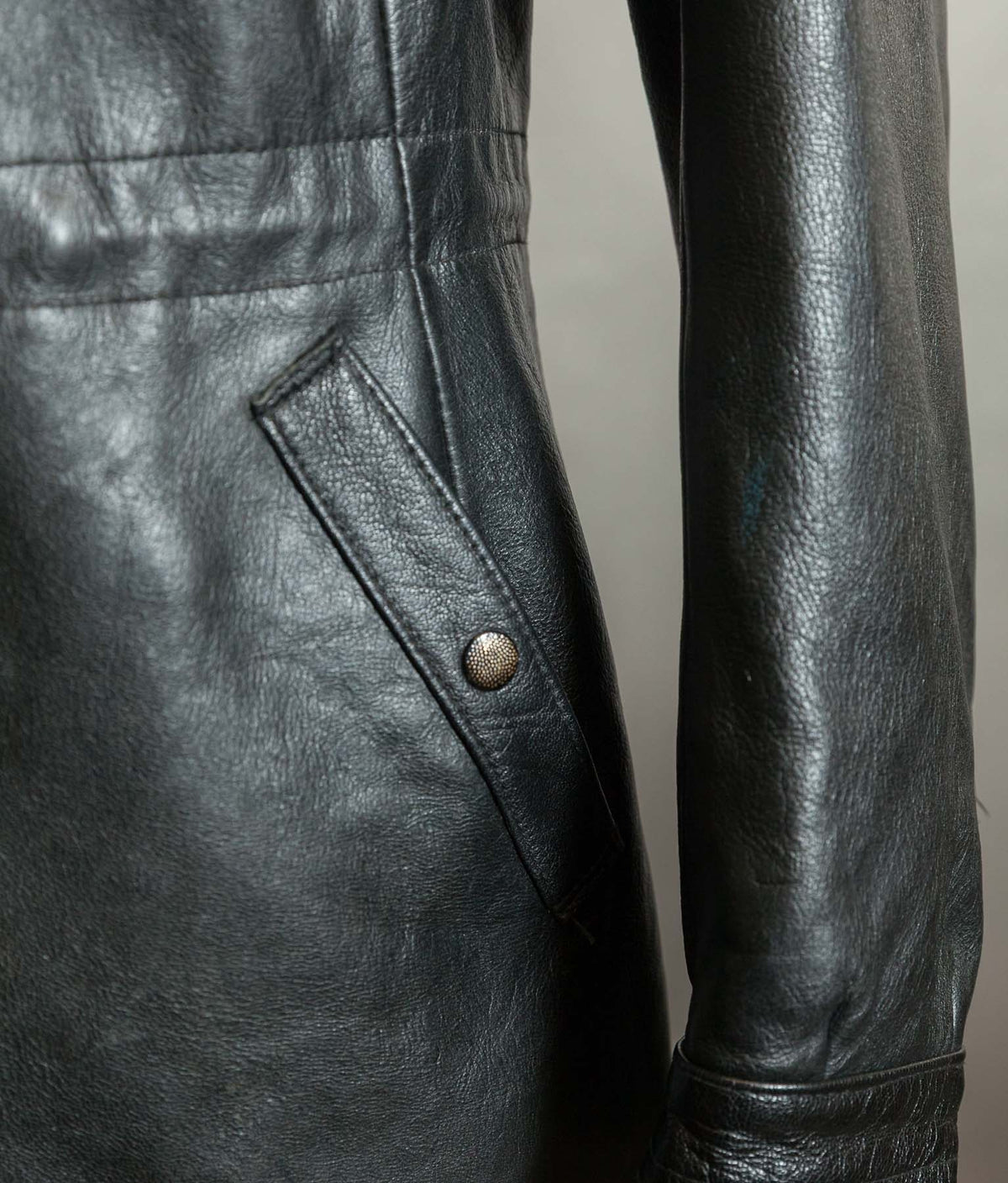Vintage 1960s Swedish Air Force T/50 Leather Coat Jacket Skinnrock Flygvapnet