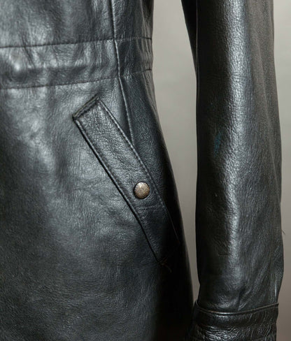 Vintage 1960s Swedish Air Force T/50 Leather Coat Jacket Skinnrock Flygvapnet