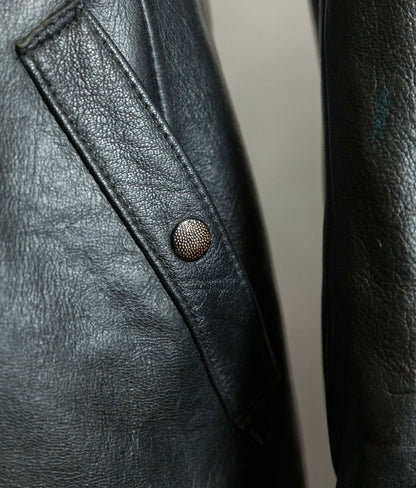 Vintage 1960s Swedish Air Force T/50 Leather Coat Jacket Skinnrock Flygvapnet