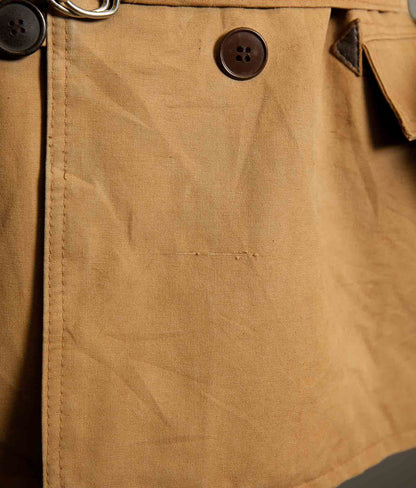 Vintage 1950s French Canadienne Mackinaw Coat, Canvas with Mouton Collar