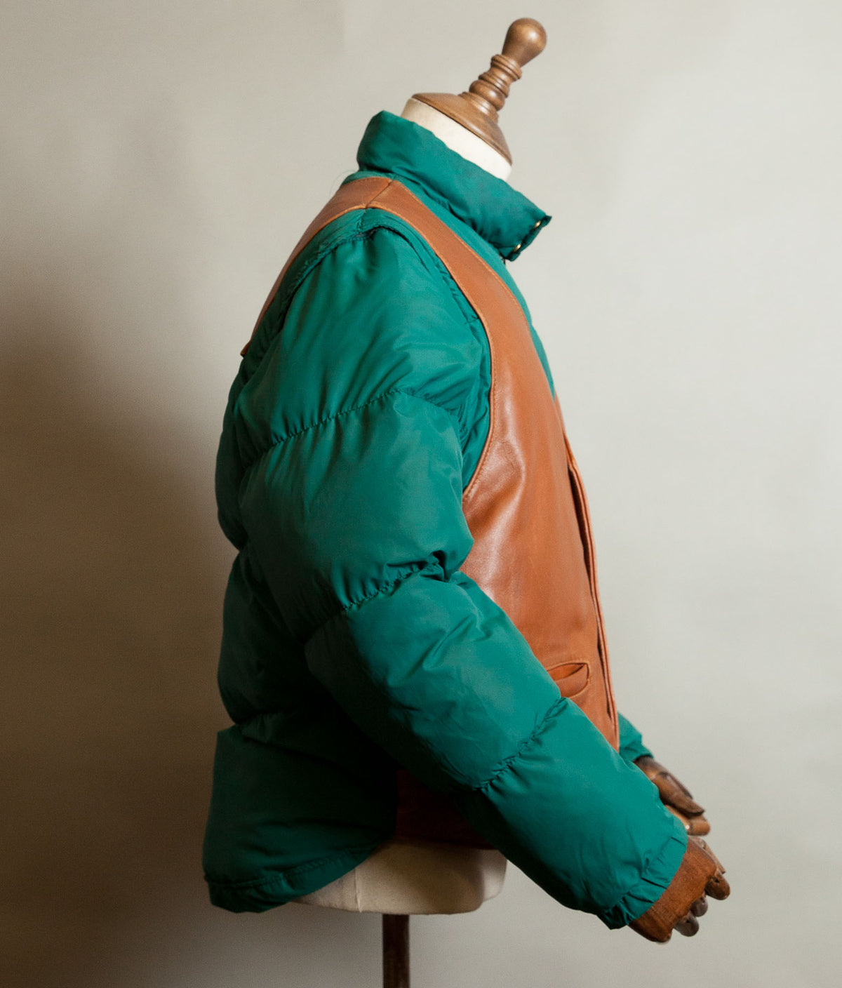 Vintage Schott NYC 126 Leather & Goose Down Jacket, Convertible Vest, Made in USA