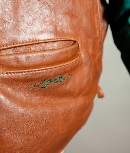 Vintage Schott NYC 126 Leather & Goose Down Jacket, Convertible Vest, Made in USA