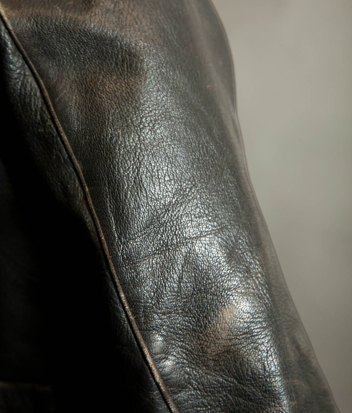 Vintage 1950s Goatskin Leather Motorcycle Jacket, Band Collar, Grey Riri Zips