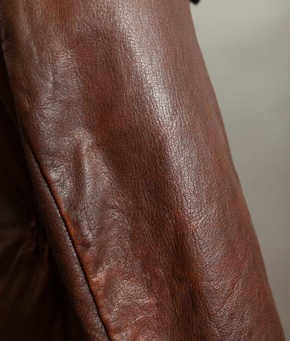 Vintage 1940s-50s Swedish Goatskin Leather Jacket, Belted, Äkta Getskinn