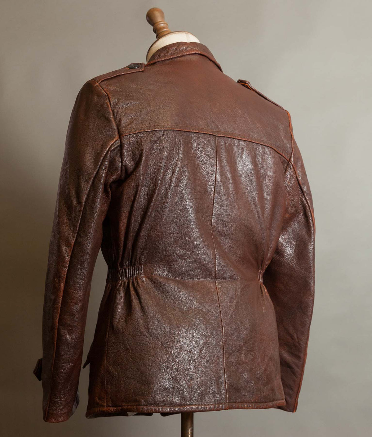 Vintage 1940s-50s Swedish Goatskin Leather Jacket, Belted, Äkta Getskinn