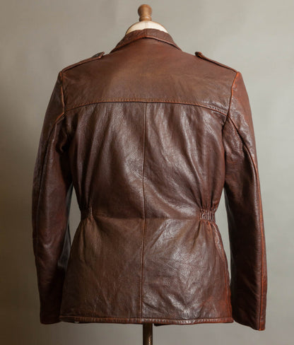 Vintage 1940s-50s Swedish Goatskin Leather Jacket, Belted, Äkta Getskinn