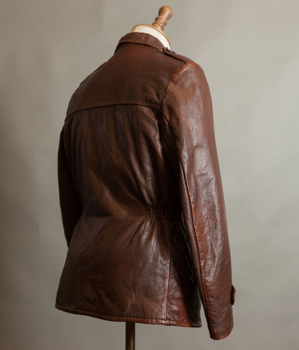 Vintage 1940s-50s Swedish Goatskin Leather Jacket, Belted, Äkta Getskinn