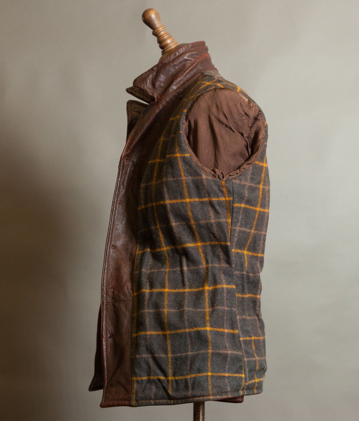 Vintage 1940s-50s Swedish Goatskin Leather Jacket, Belted, Äkta Getskinn