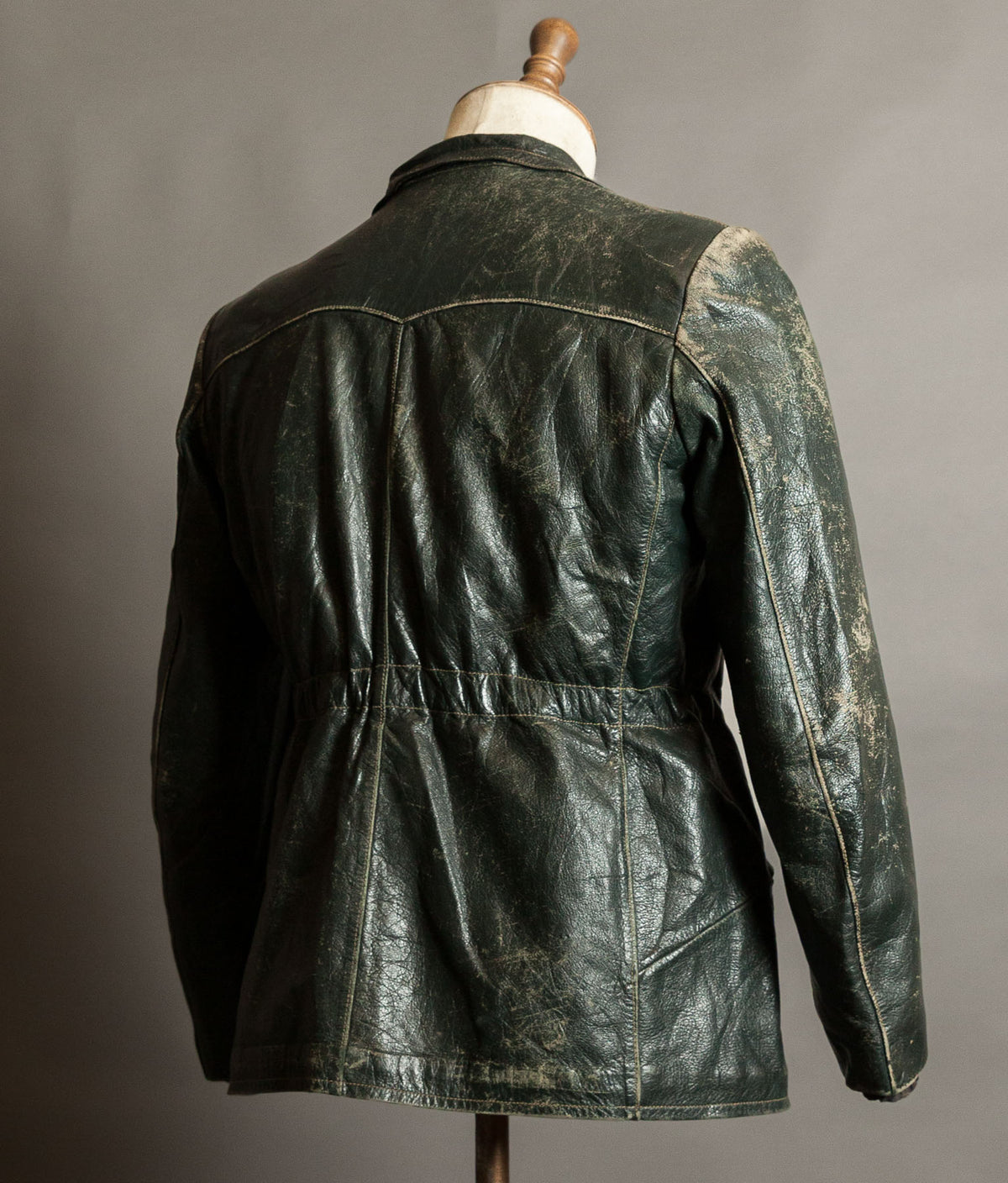 Vintage 1940s German Goatskin Leather Jacket, Western Yokes, MEWA Zips