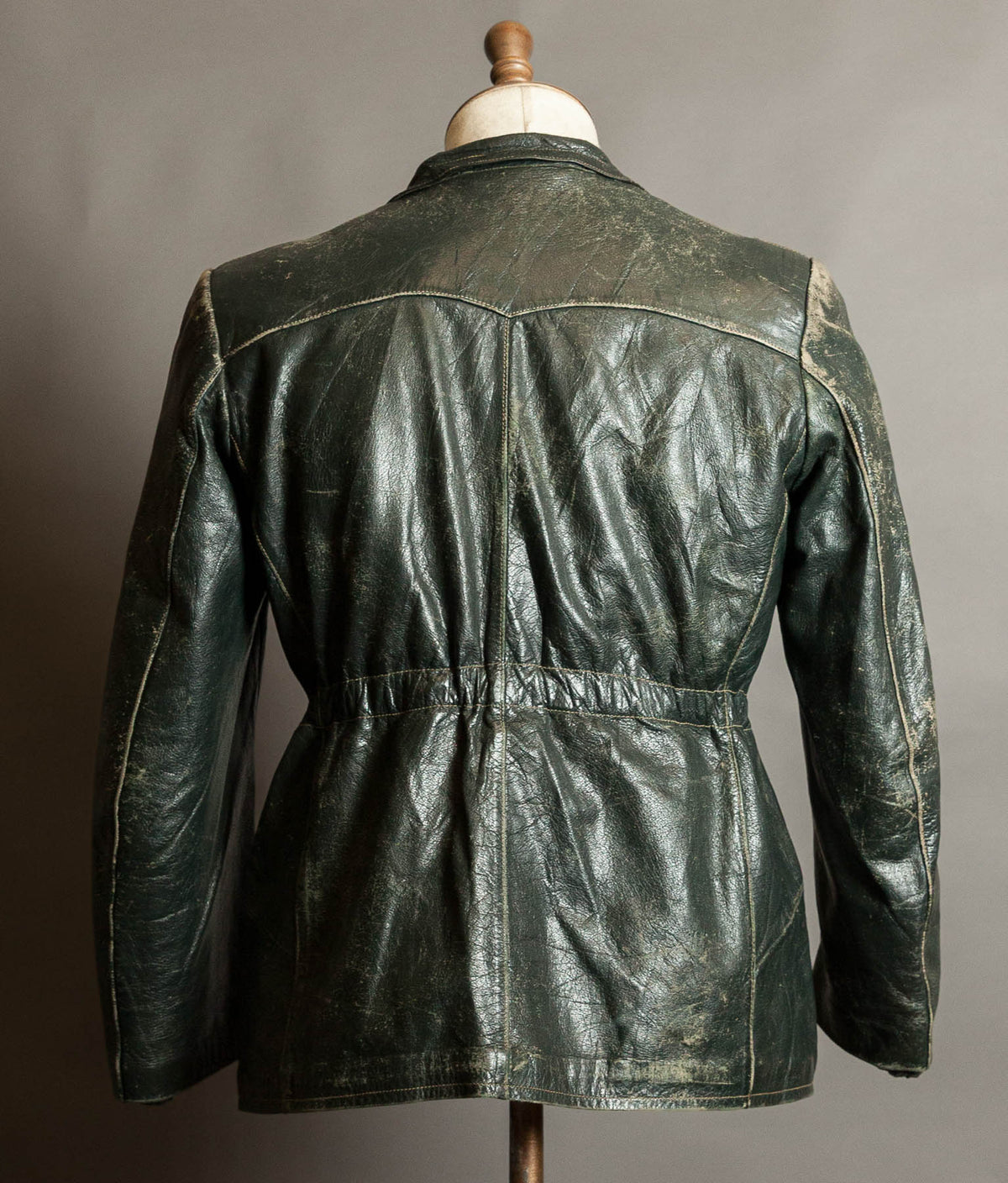Vintage 1940s German Goatskin Leather Jacket, Western Yokes, MEWA Zips