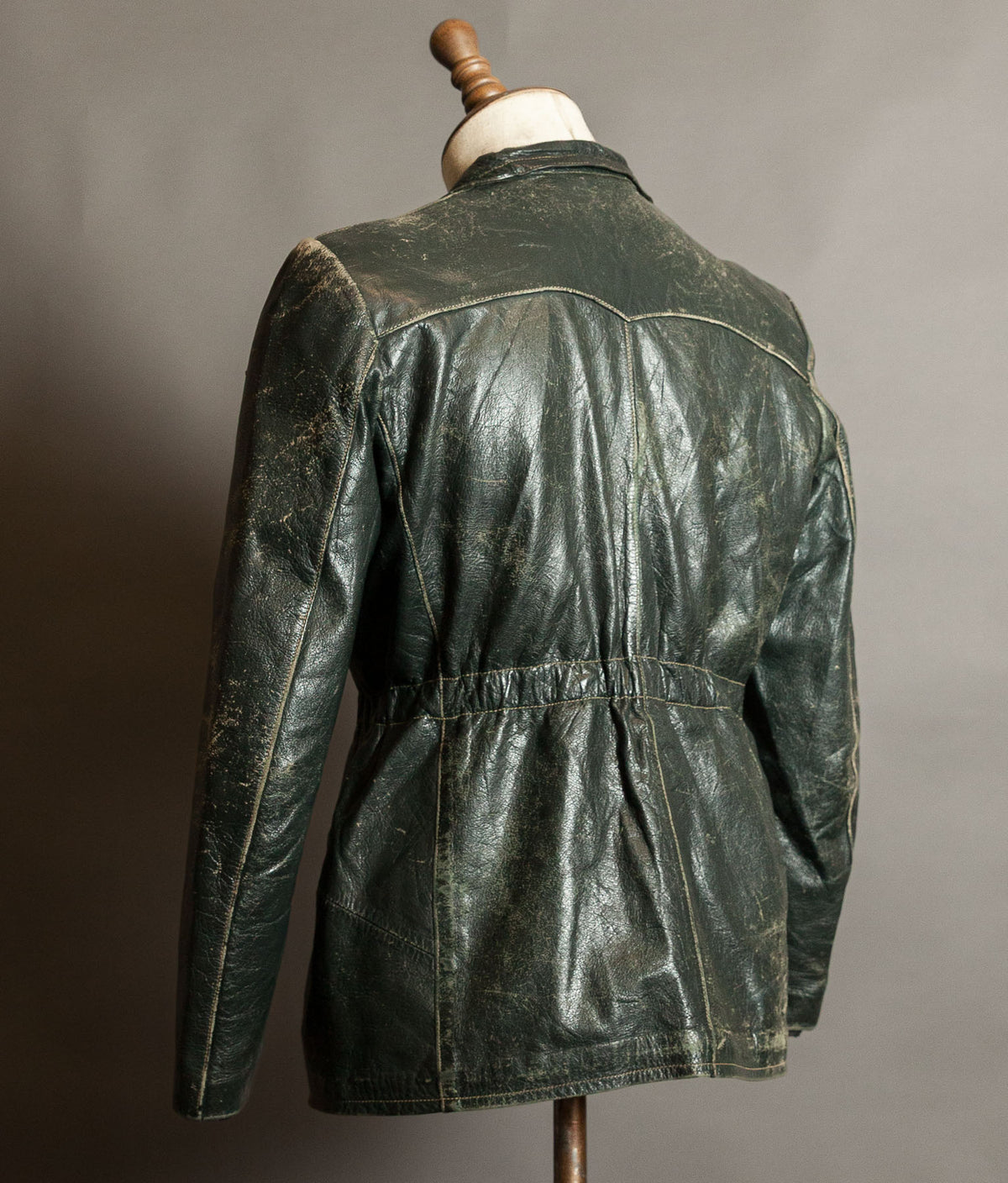 Vintage 1940s German Goatskin Leather Jacket, Western Yokes, MEWA Zips