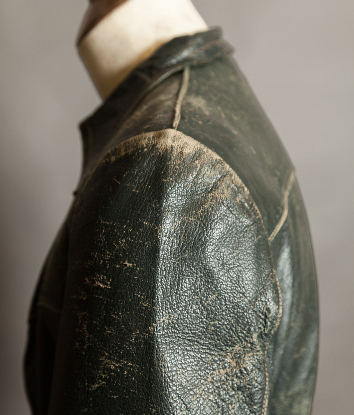 Vintage 1940s German Goatskin Leather Jacket, Western Yokes, MEWA Zips