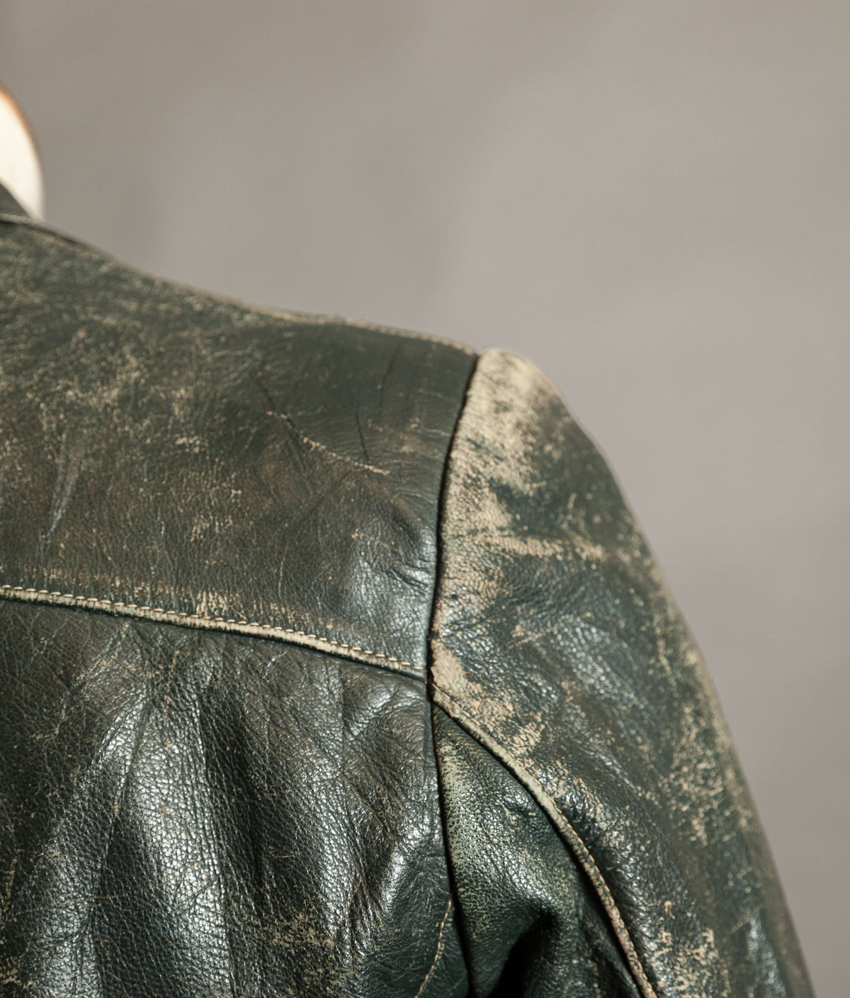 Vintage 1940s German Goatskin Leather Jacket, Western Yokes, MEWA Zips