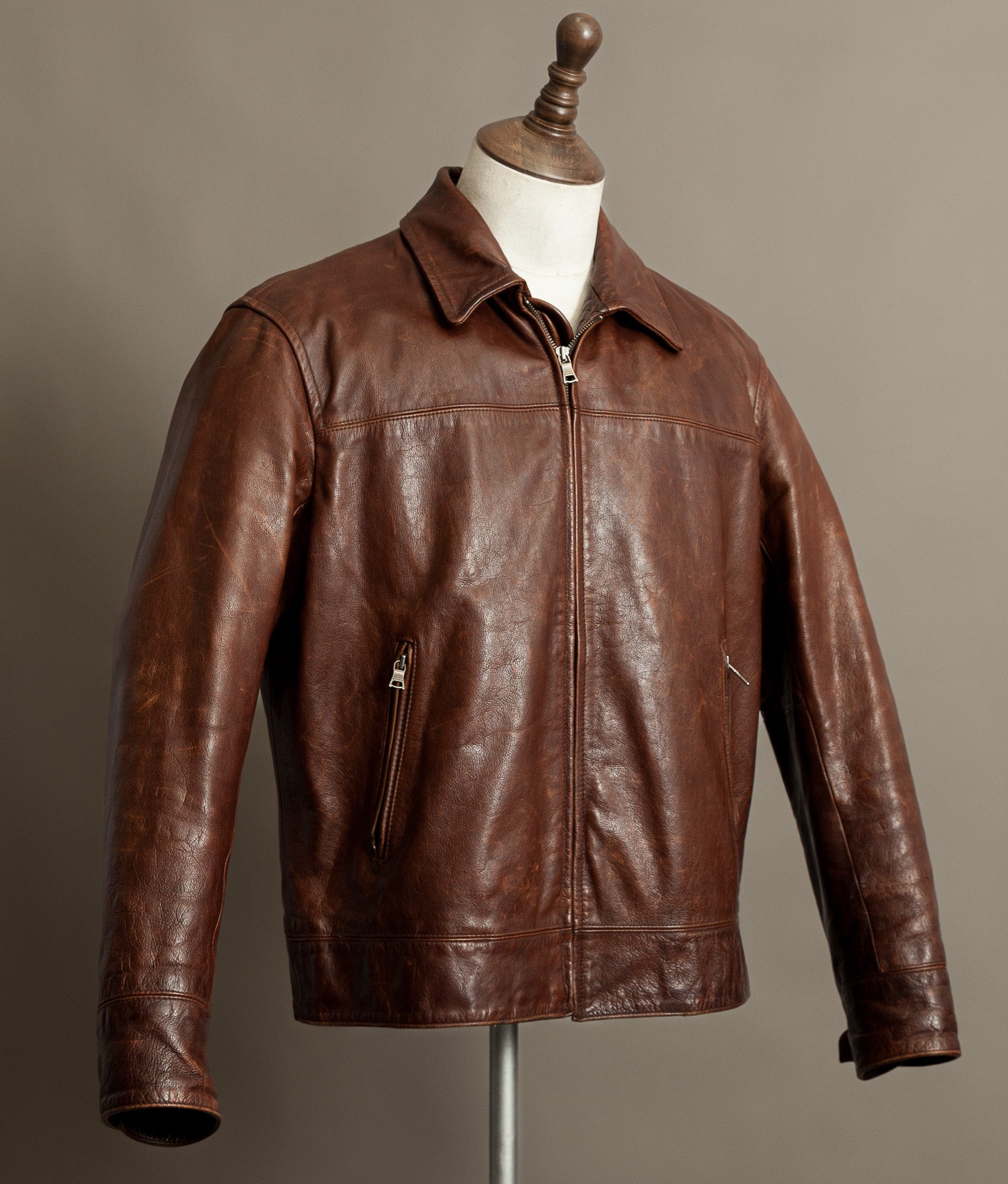 Vintage Banana Republic Leather Rider Jacket – Full Grain Cowhide 1990s