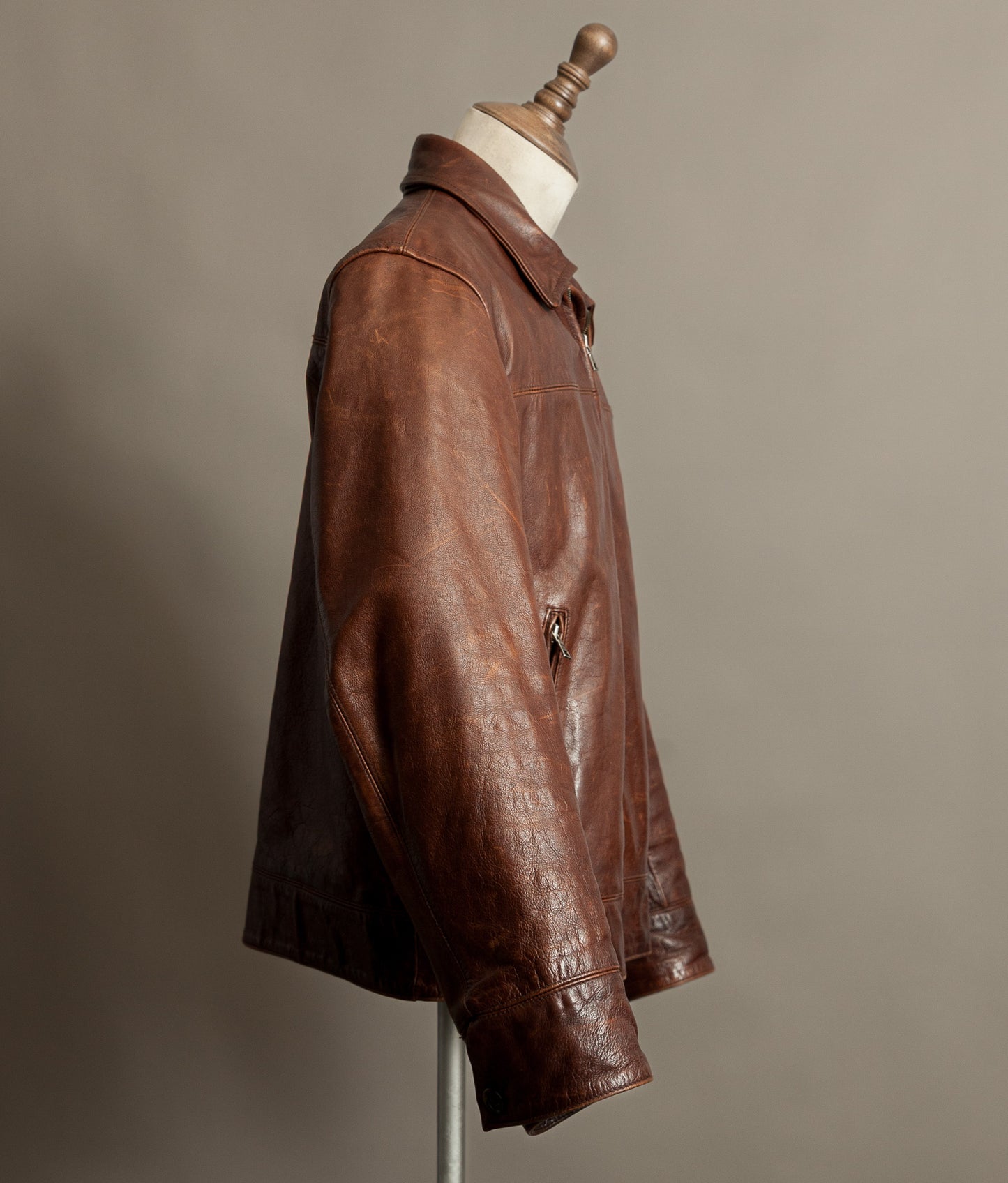 Vintage Banana Republic Leather Rider Jacket – Full Grain Cowhide 1990s
