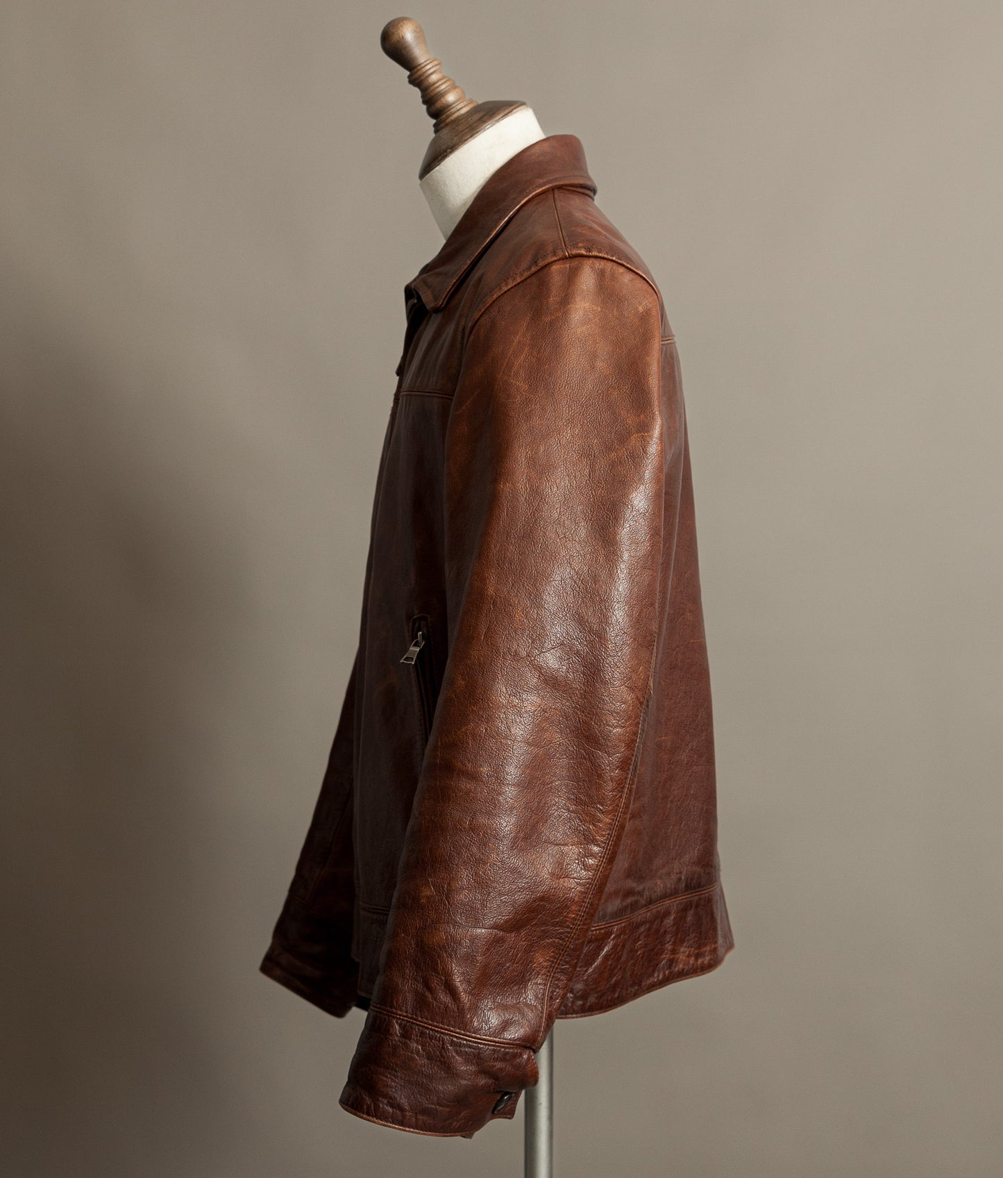 Vintage Banana Republic Leather Rider Jacket – Full Grain Cowhide 1990s