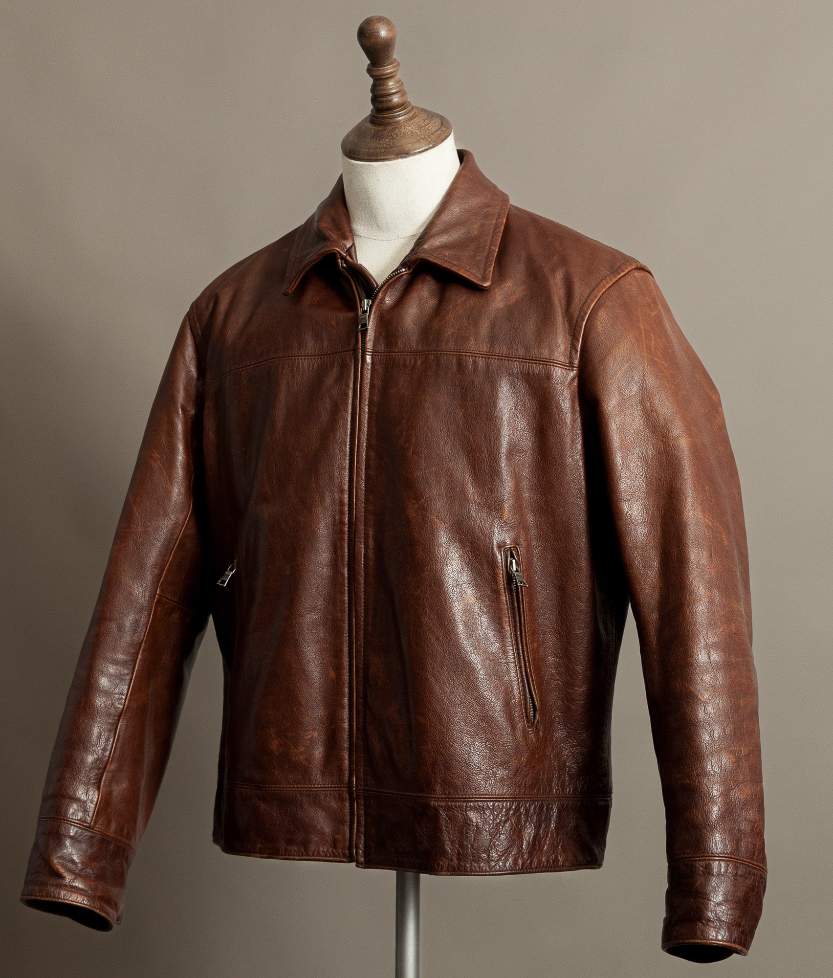 Vintage Banana Republic Leather Rider Jacket – Full Grain Cowhide 1990s