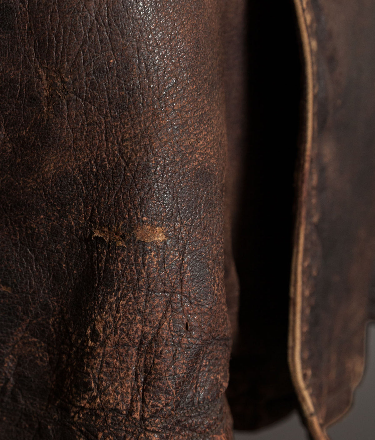 Original 1930s German Leather Motoring Coat, Double-Breasted Goatskin