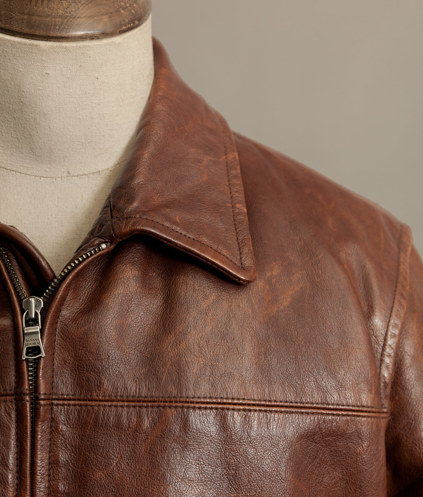 Vintage Banana Republic Leather Rider Jacket – Full Grain Cowhide 1990s