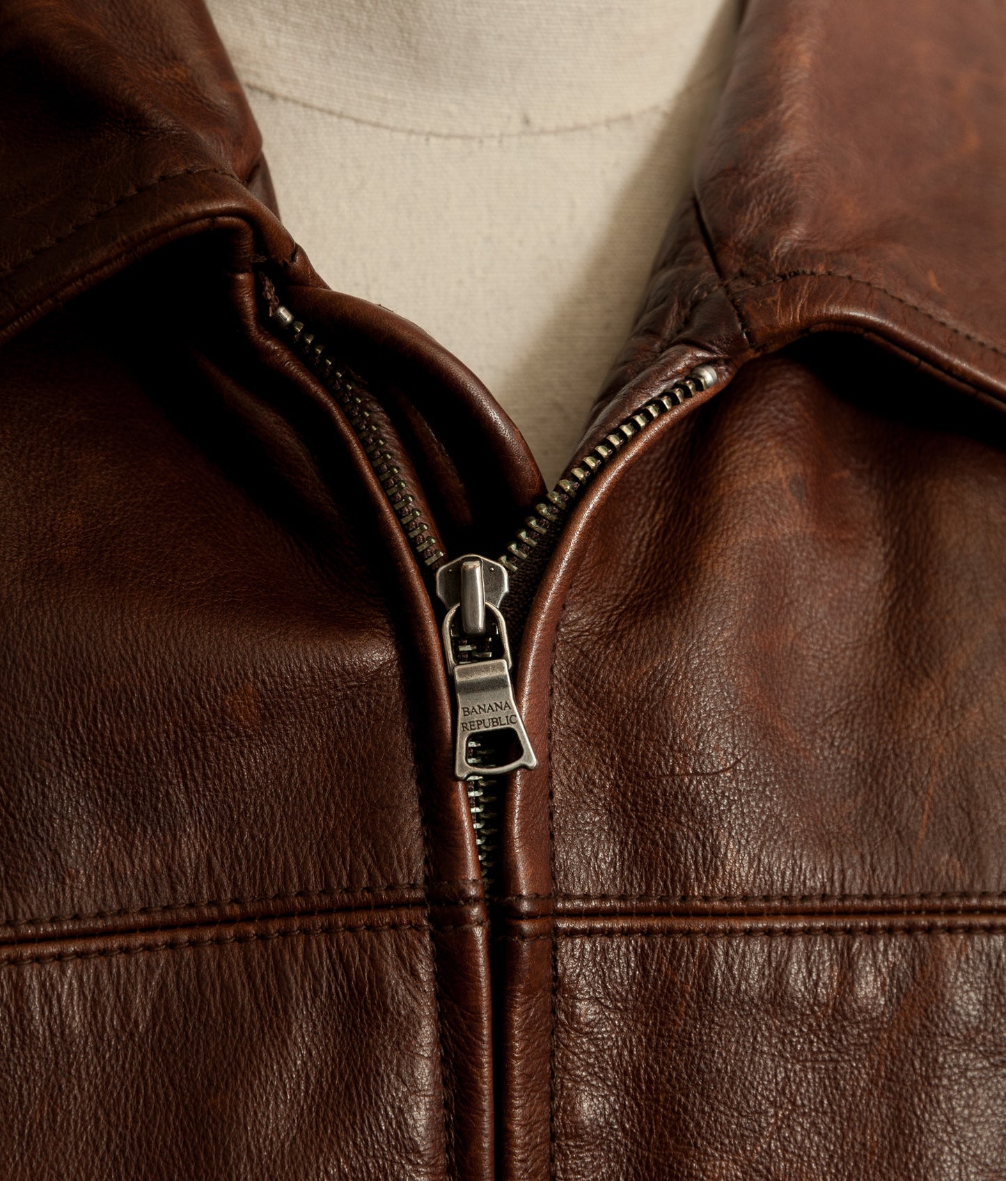 Vintage Banana Republic Leather Rider Jacket – Full Grain Cowhide 1990s