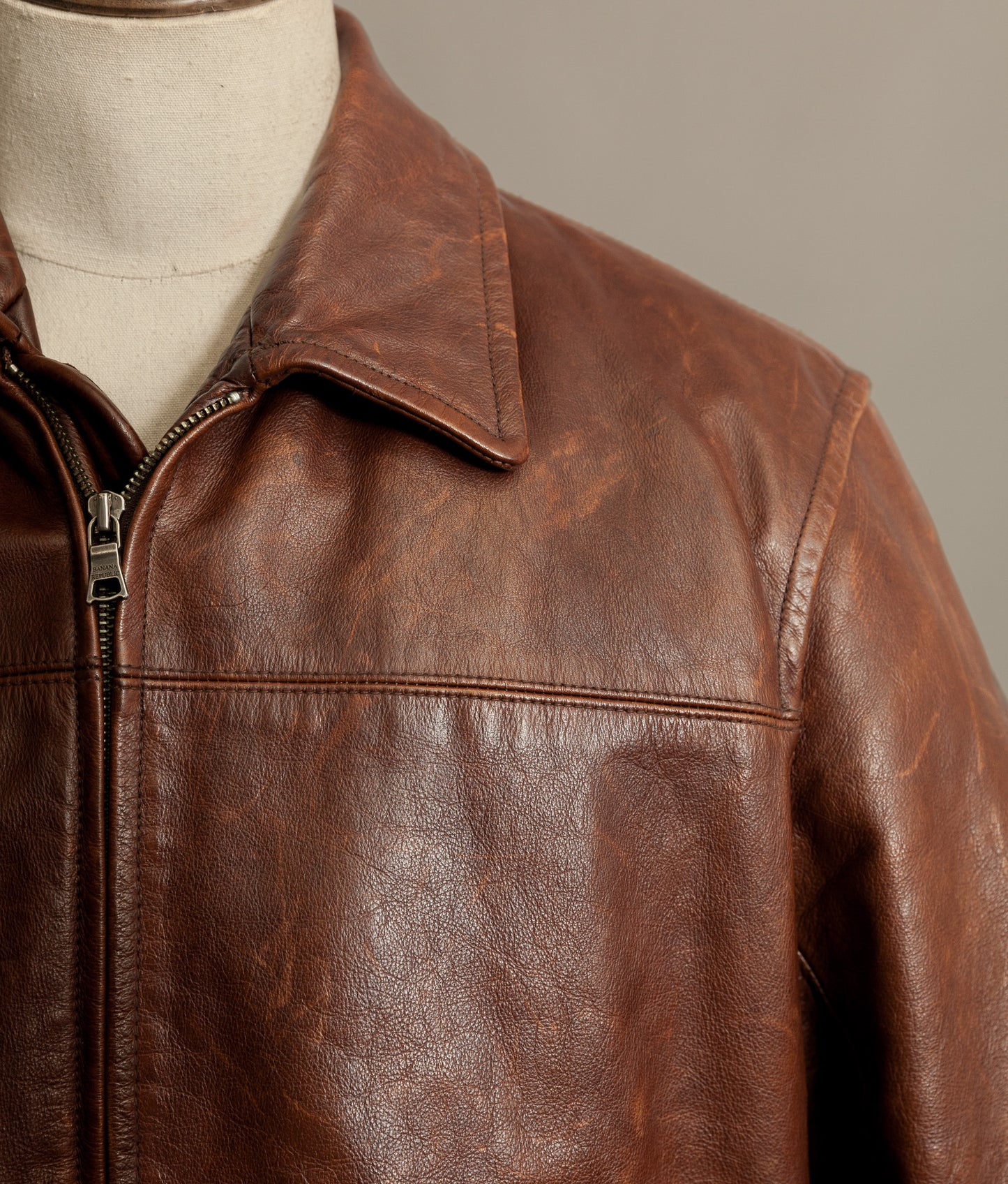 Vintage Banana Republic Leather Rider Jacket – Full Grain Cowhide 1990s