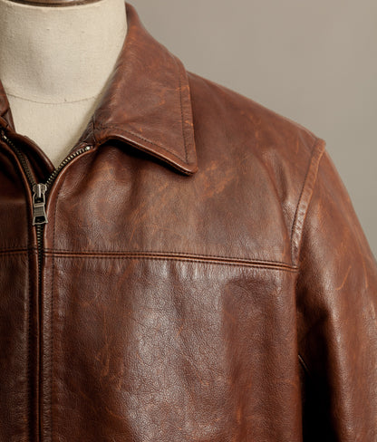 Vintage Banana Republic Leather Rider Jacket – Full Grain Cowhide 1990s