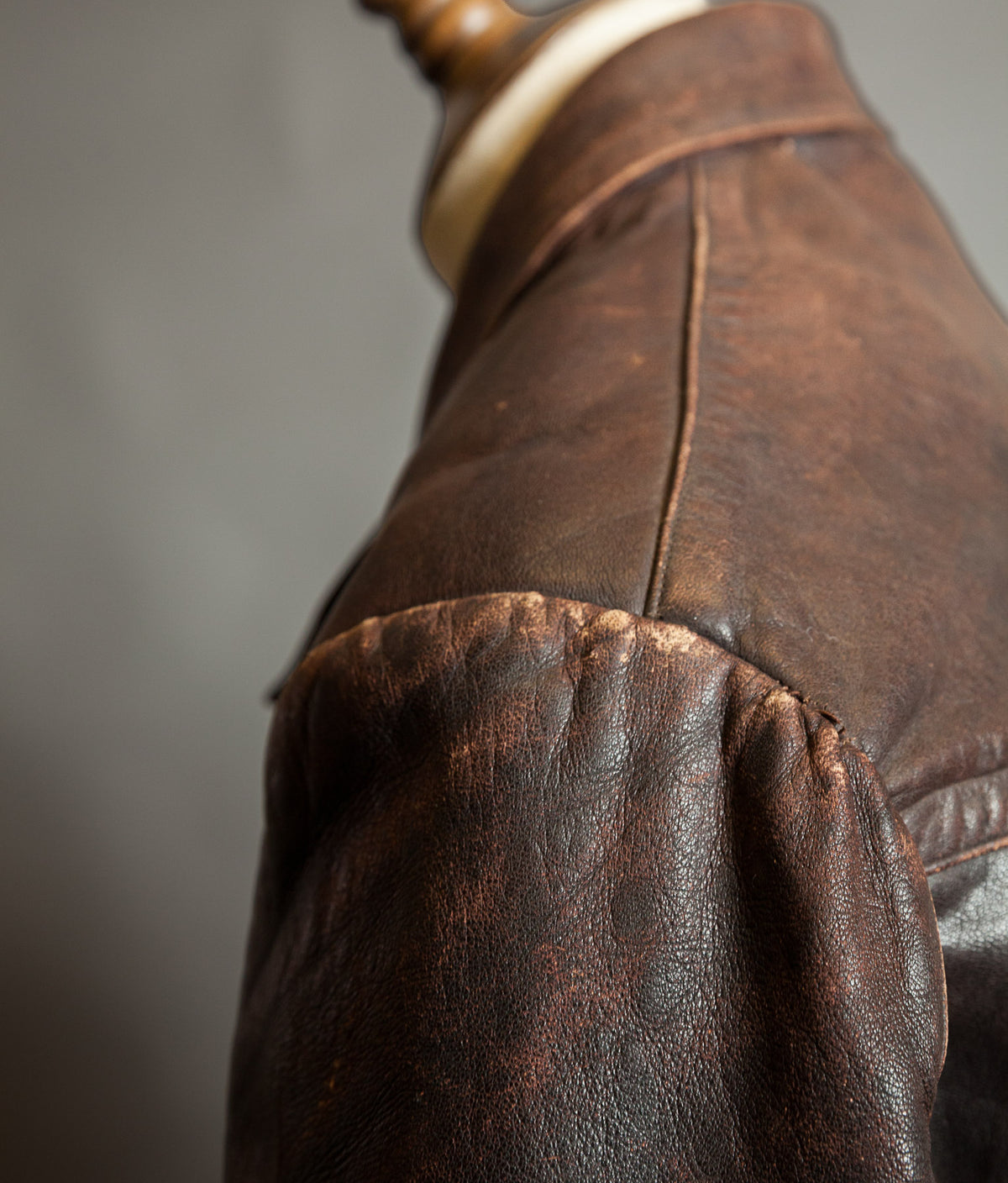 Original 1930s German Leather Motoring Coat, Double-Breasted Goatskin