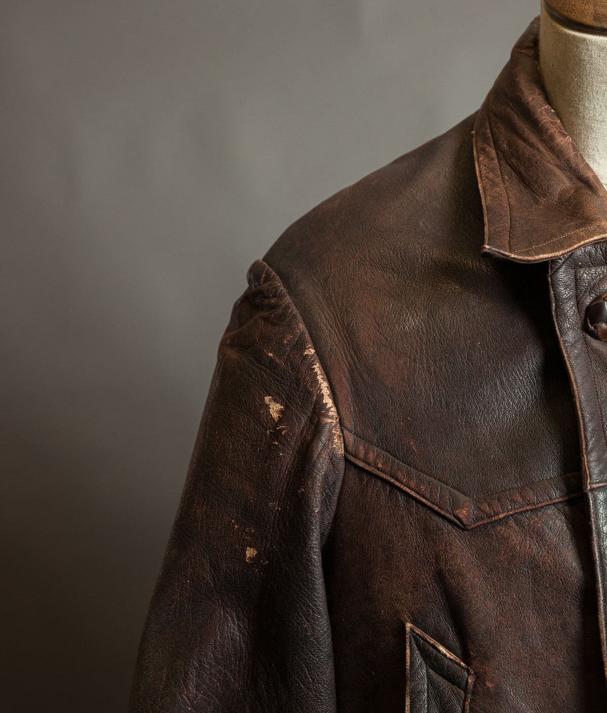 Original 1930s German Leather Motoring Coat, Double-Breasted Goatskin