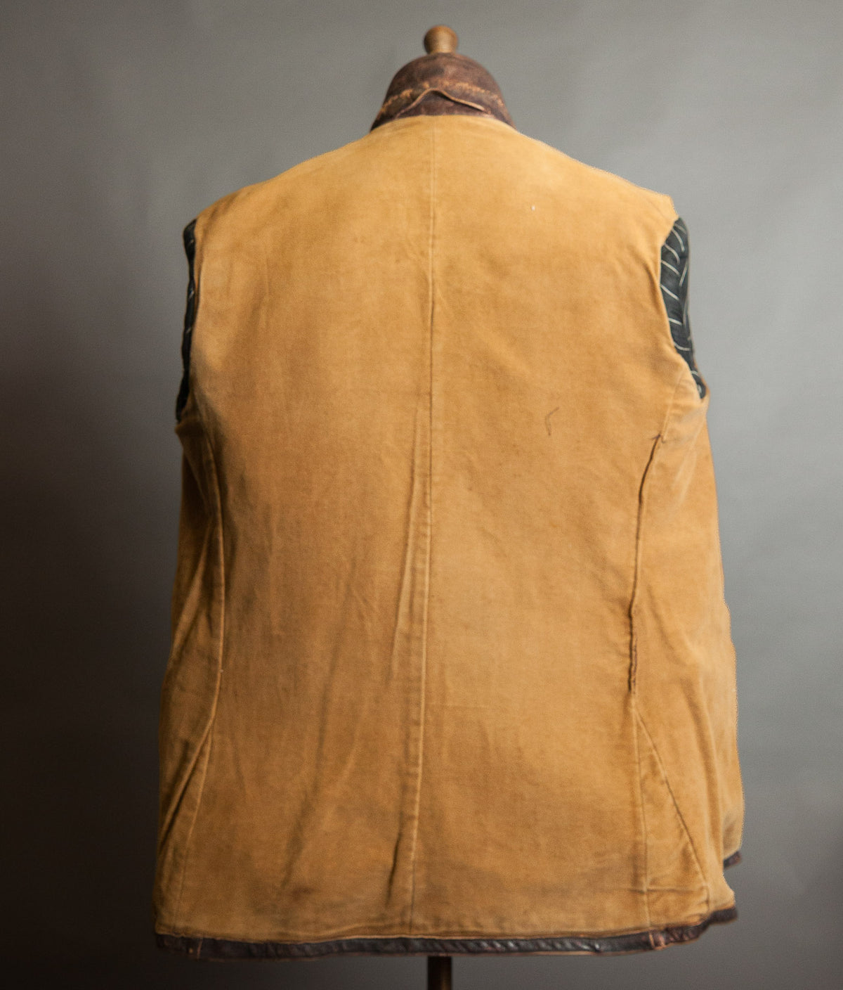 Original 1930s German Leather Motoring Coat, Double-Breasted Goatskin