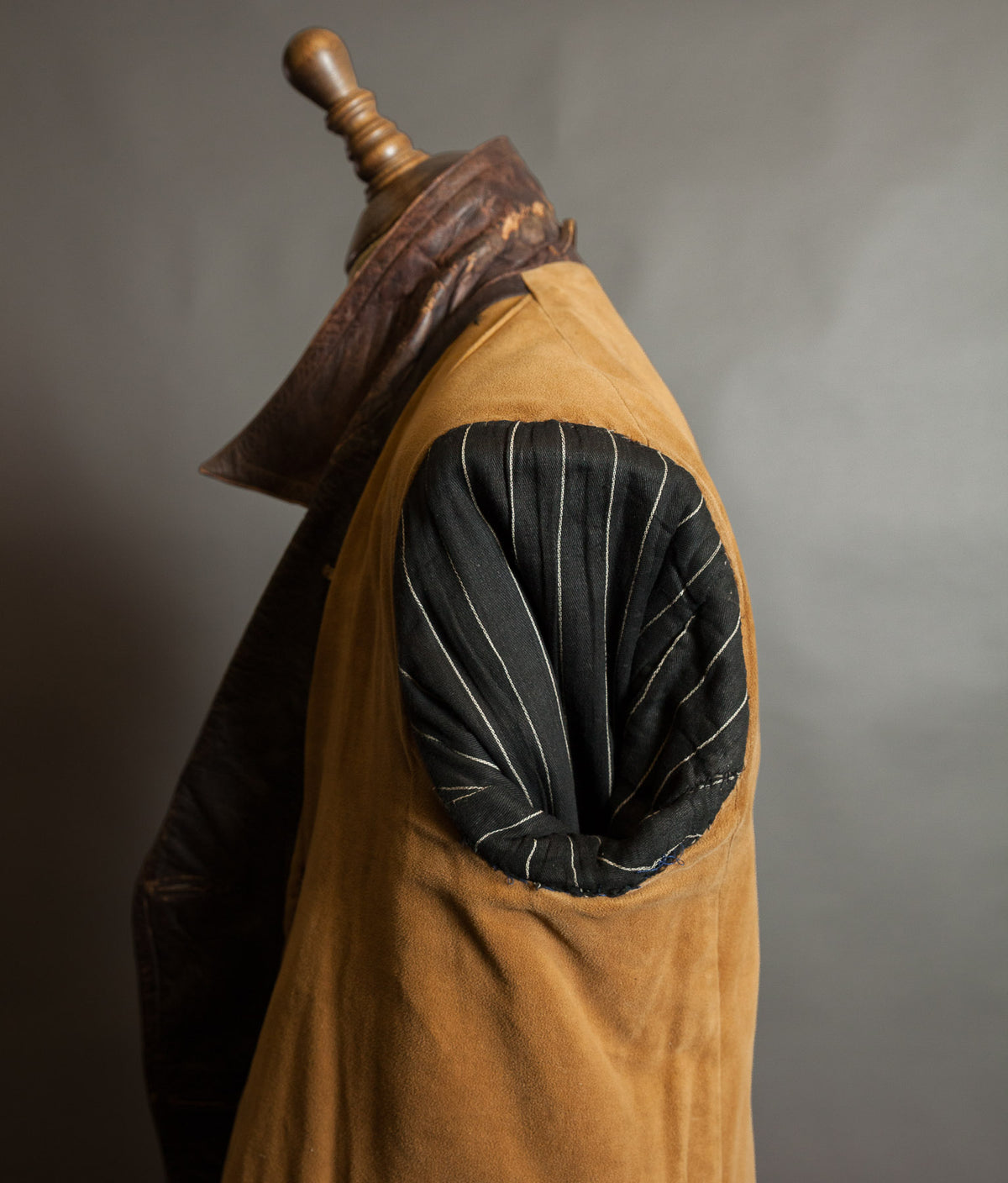 Original 1930s German Leather Motoring Coat, Double-Breasted Goatskin