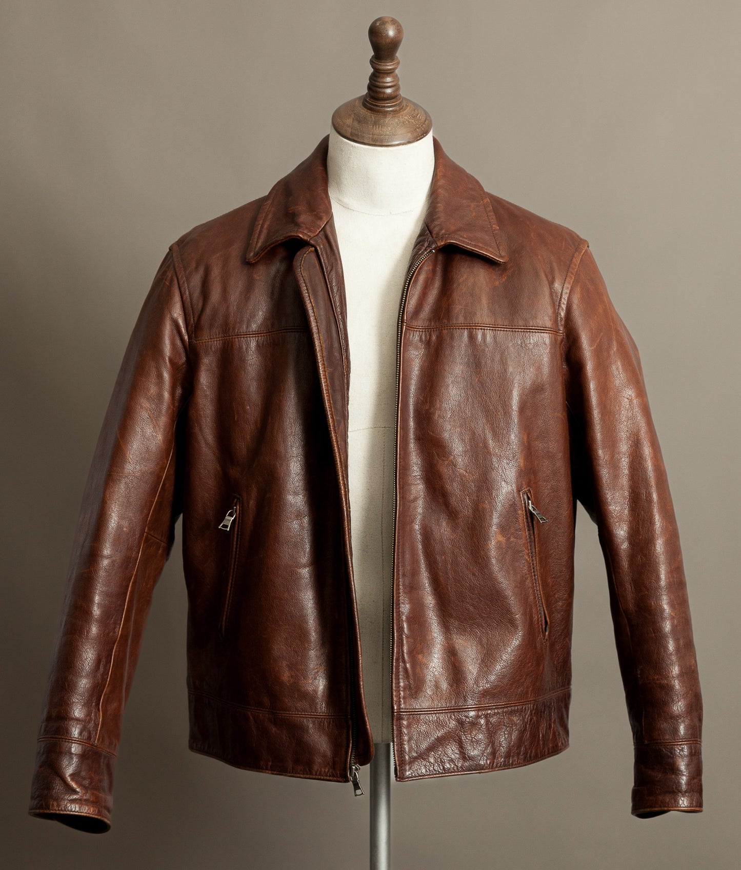 Vintage Banana Republic Leather Rider Jacket – Full Grain Cowhide 1990s