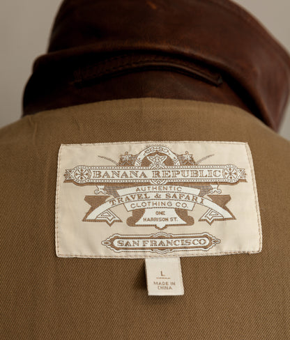 Vintage Banana Republic Leather Rider Jacket – Full Grain Cowhide 1990s