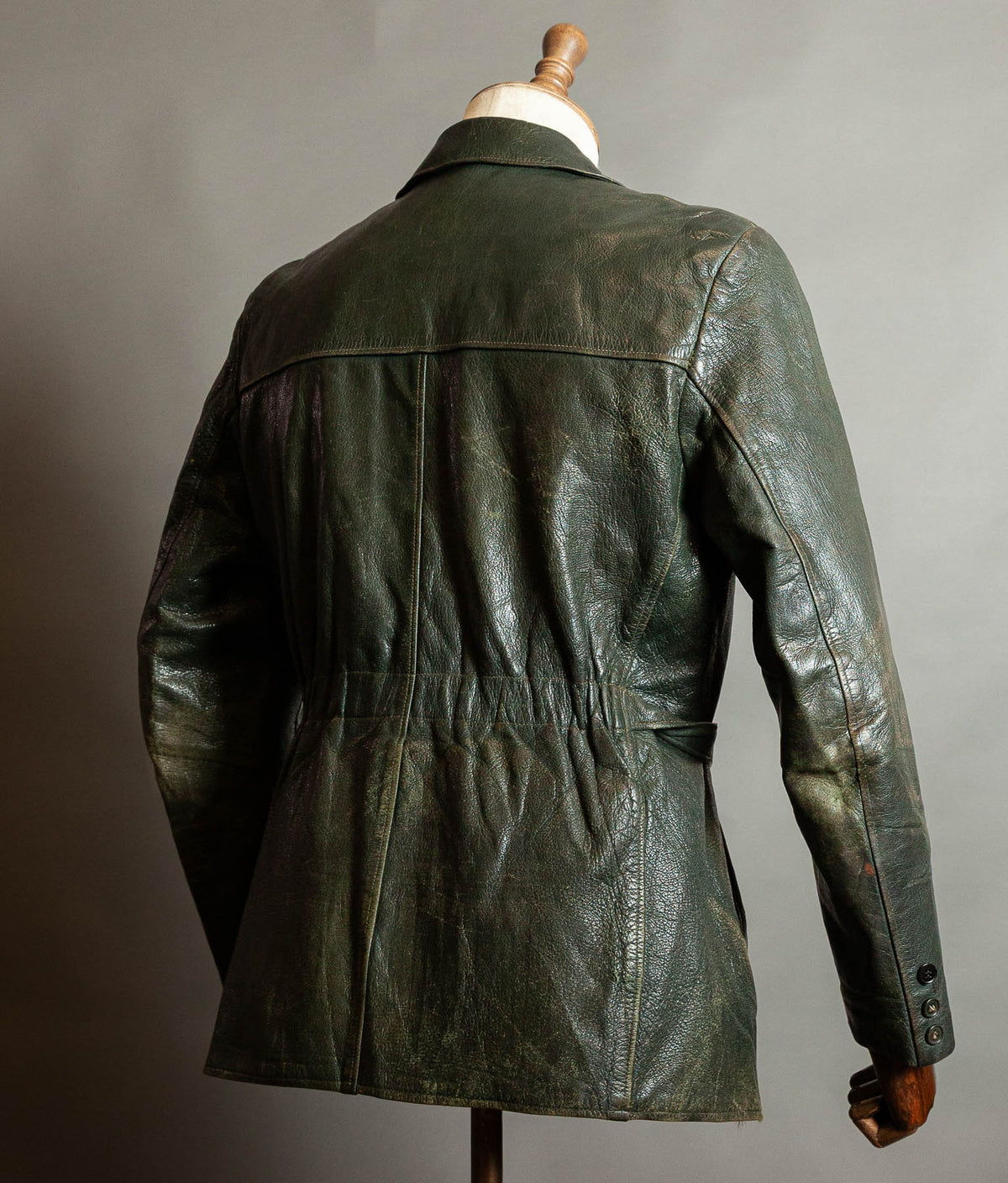 Vintage 1940s German Striwa Goatskin Leather Jacket, Belted Motoring Cut