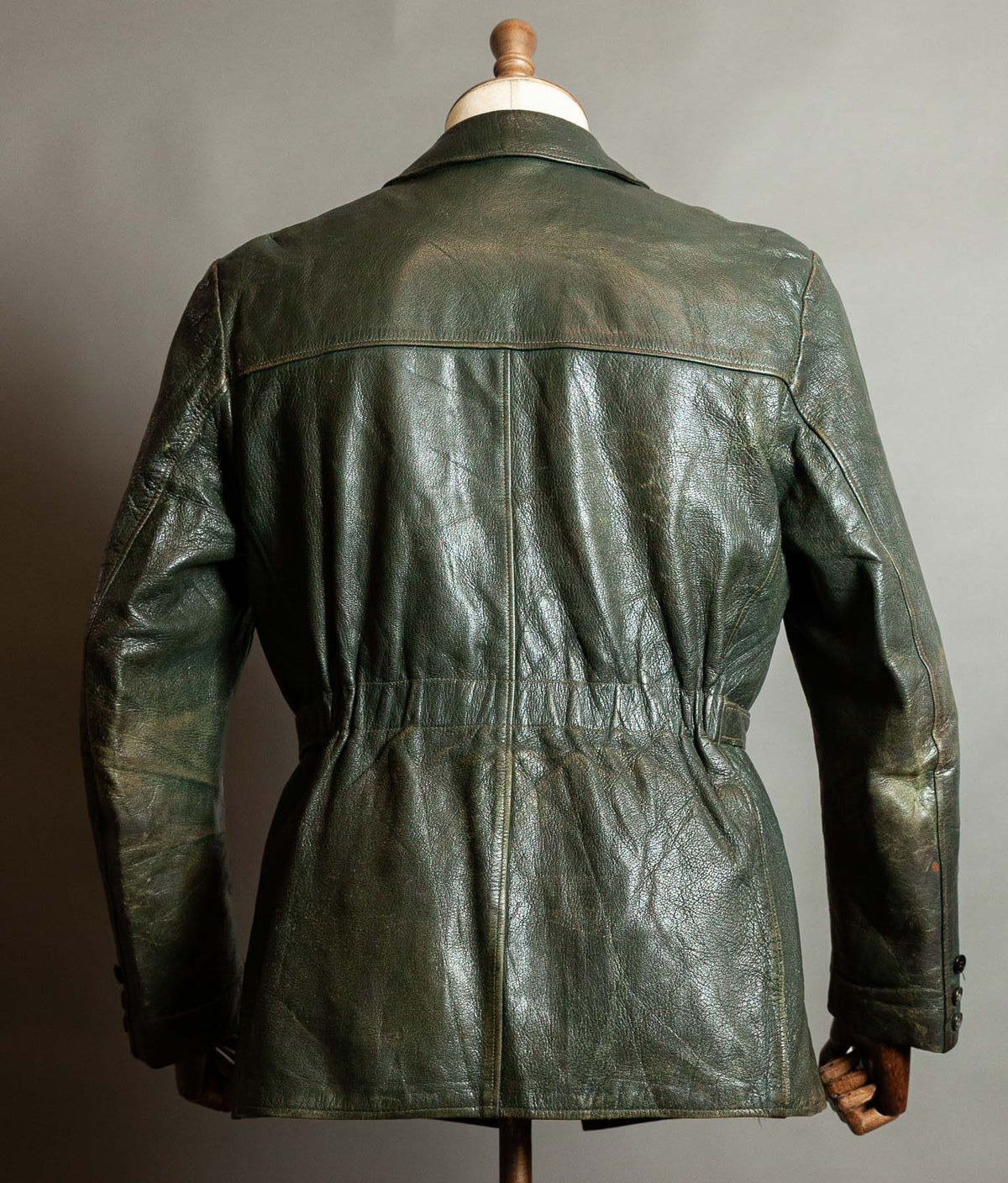 Vintage 1940s German Striwa Goatskin Leather Jacket, Belted Motoring Cut