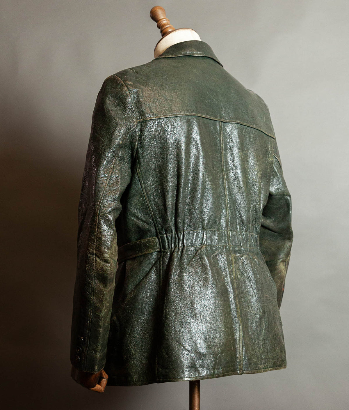 Vintage 1940s German Striwa Goatskin Leather Jacket, Belted Motoring Cut