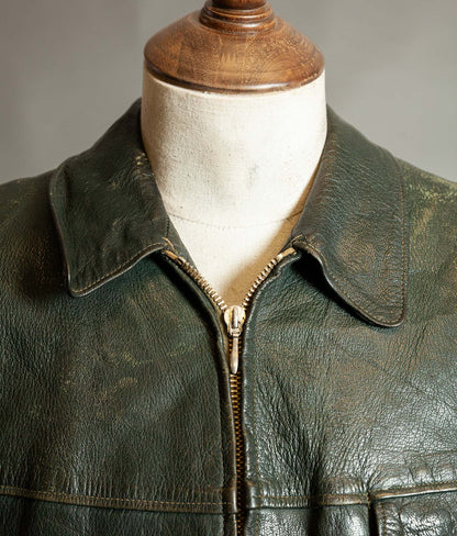 Vintage 1940s German Striwa Goatskin Leather Jacket, Belted Motoring Cut