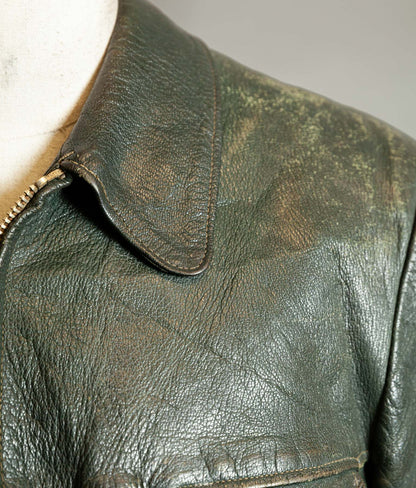 Vintage 1940s German Striwa Goatskin Leather Jacket, Belted Motoring Cut