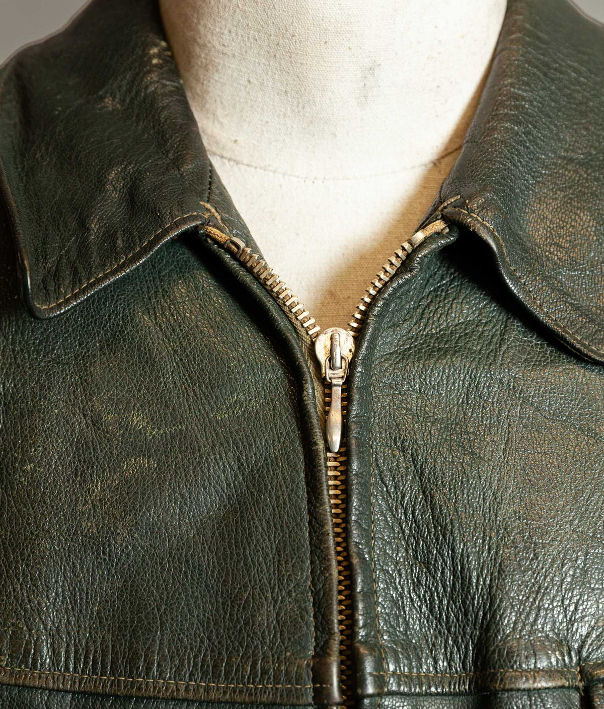 Vintage 1940s German Striwa Goatskin Leather Jacket, Belted Motoring Cut