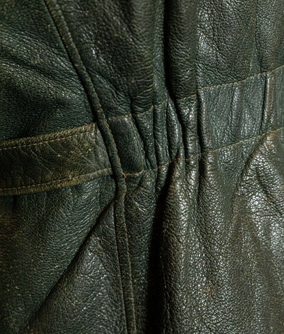 Vintage 1940s German Striwa Goatskin Leather Jacket, Belted Motoring Cut